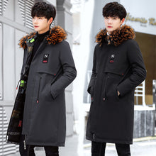 Load image into Gallery viewer, Parkas Men 2018 New Winter Jacket Long Thicken Warm Cotton Big Fur Hooded Outwear Hooded Overcoat Can Be Worn On Both Sides 801