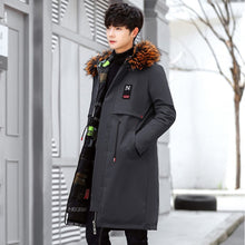 Load image into Gallery viewer, Parkas Men 2018 New Winter Jacket Long Thicken Warm Cotton Big Fur Hooded Outwear Hooded Overcoat Can Be Worn On Both Sides 801