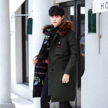 Load image into Gallery viewer, Parkas Men 2018 New Winter Jacket Long Thicken Warm Cotton Big Fur Hooded Outwear Hooded Overcoat Can Be Worn On Both Sides 801